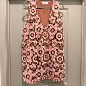 Buddy Love Pink and Brown Floral Mini Dress
